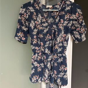 Sienna Sky Navy Floral Midi Romper